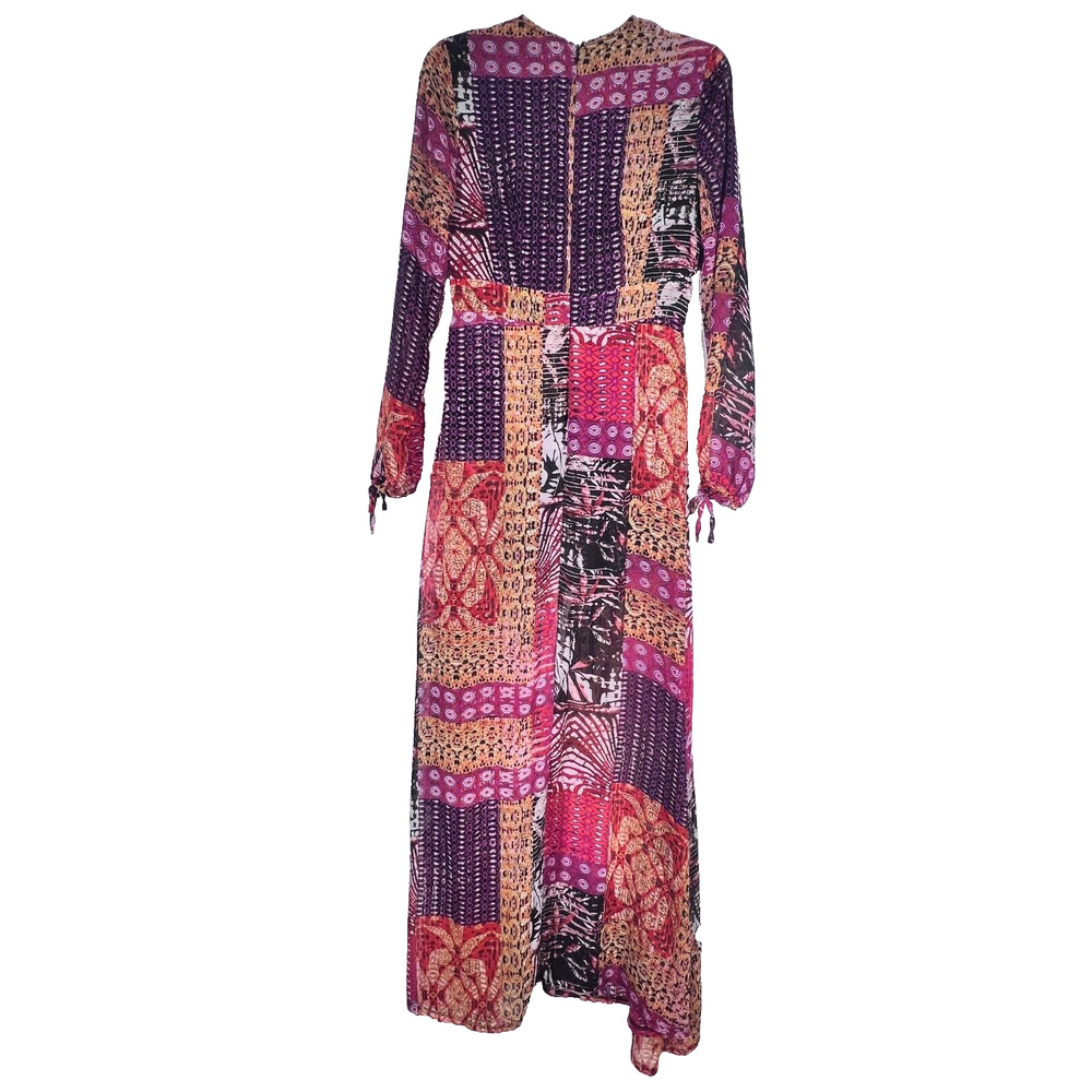 Luxxel Womens Open Skirt Romper Shortalls Sz Large Multicolor Patchwork Bohemian - Picture 4 of 15